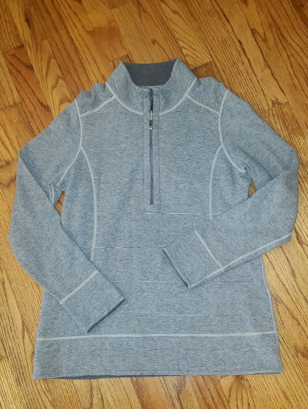 Tommy Bahama Gray Striped Quarter-Zip Pullover